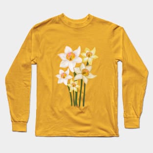 Hand drawn daffodil Long Sleeve T-Shirt